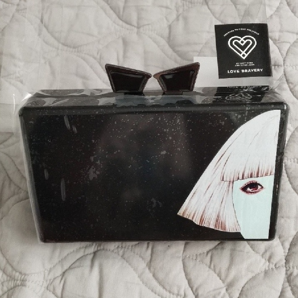 πLady GAGA Clutch LOVE Bravery Little Monsters π - Picture 1 of 3
